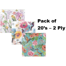 Serviettes, 2 Ply - 33cm - Birds